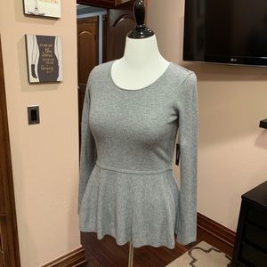 Cashmere Gray Peplum Sweater